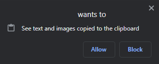 QR Code Scanner allow clipboard access